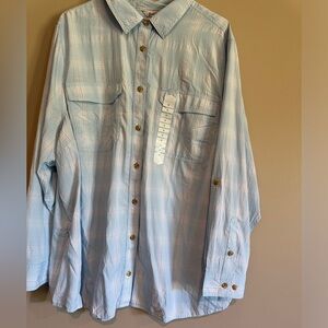 Women’s pulse lightweight plaid shirt. 3X new.